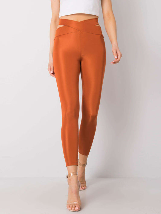 RUE PARIS Ceglaste damskie legginsy