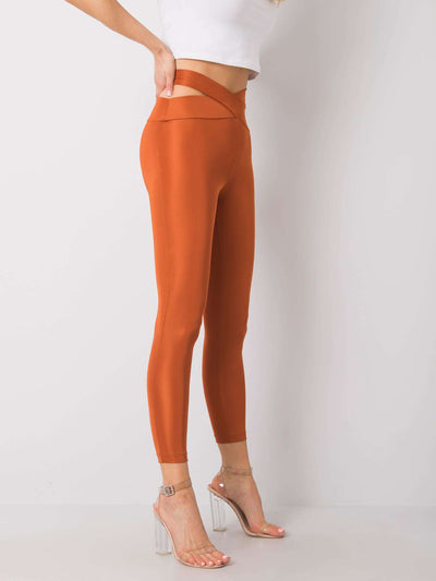 RUE PARIS Ceglaste damskie legginsy