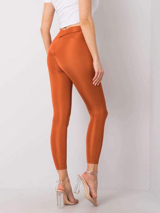 RUE PARIS Ceglaste damskie legginsy