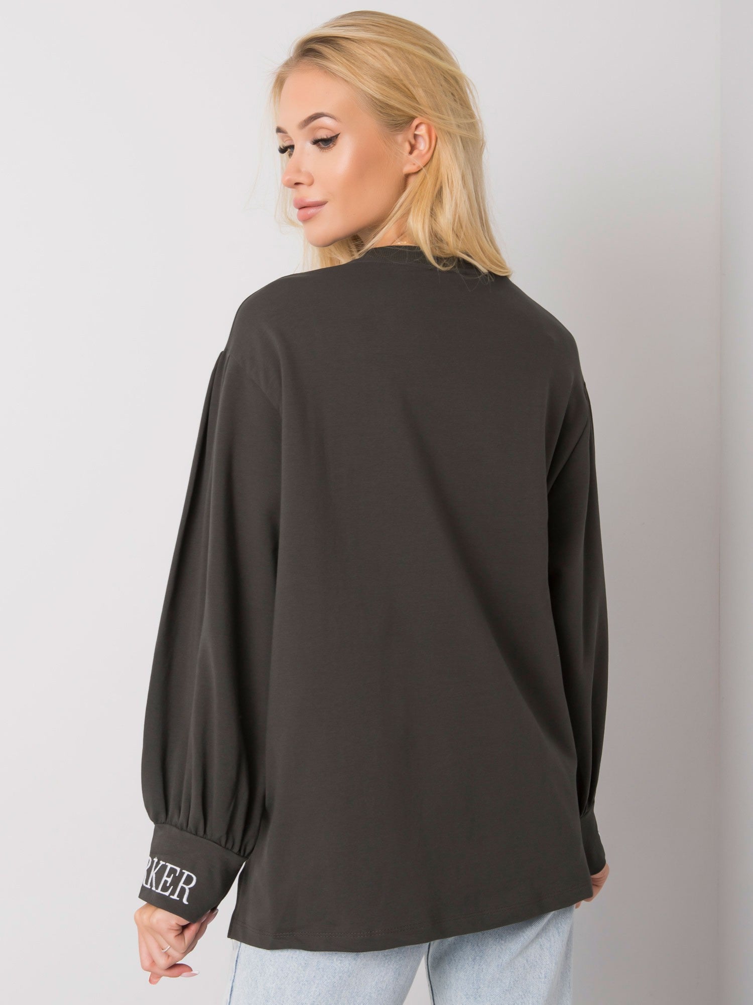 Ciemna khaki bluza z bawełny