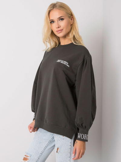 Ciemna khaki bluza z bawełny