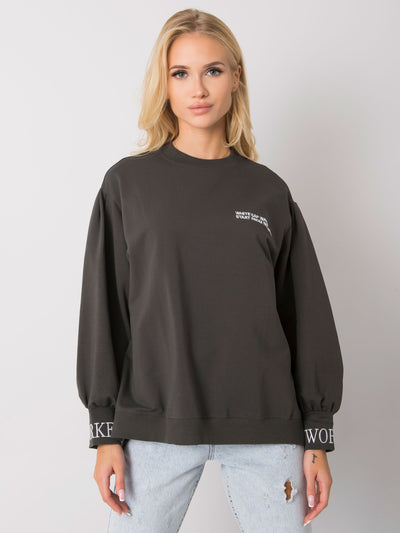 Ciemna khaki bluza z bawełny