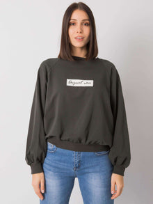 Ciemna khaki bawełniana bluza plus size