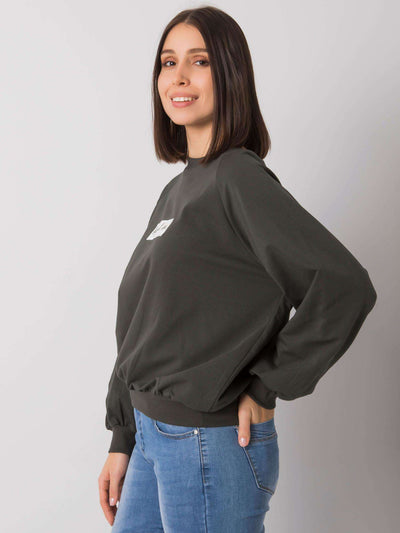 Ciemna khaki bawełniana bluza plus size