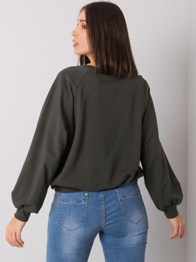 Ciemna khaki bawełniana bluza plus size