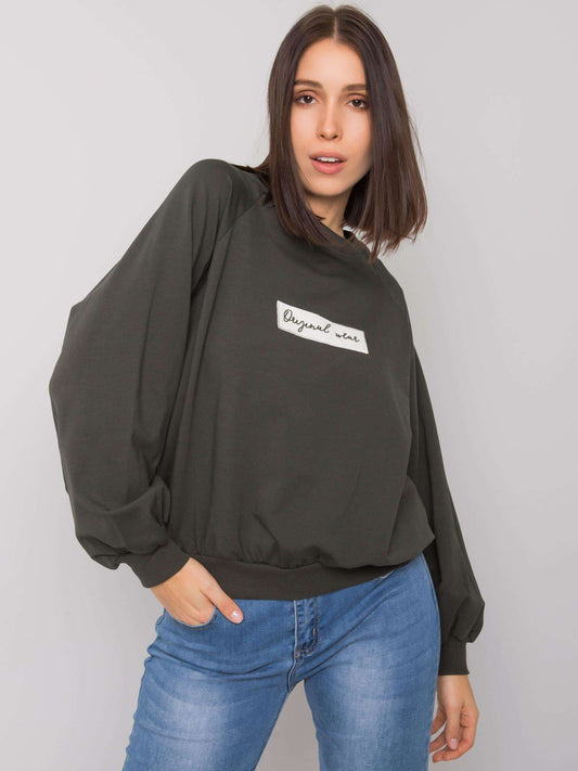 Ciemna khaki bawełniana bluza plus size