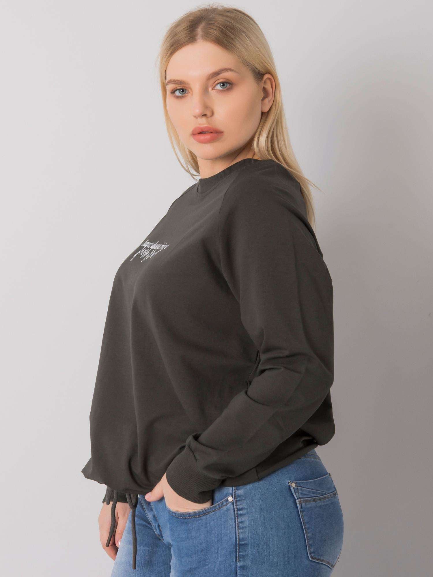 Ciemna khaki bluza damska plus size