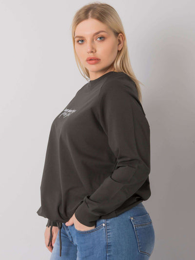 Ciemna khaki bluza damska plus size