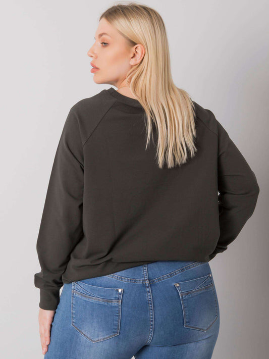 Ciemna khaki bluza damska plus size