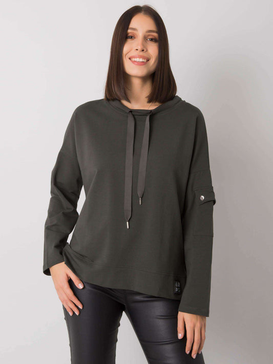 Ciemna khaki casualowa bluzka plus size