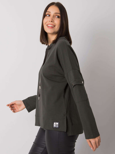 Ciemna khaki casualowa bluzka plus size