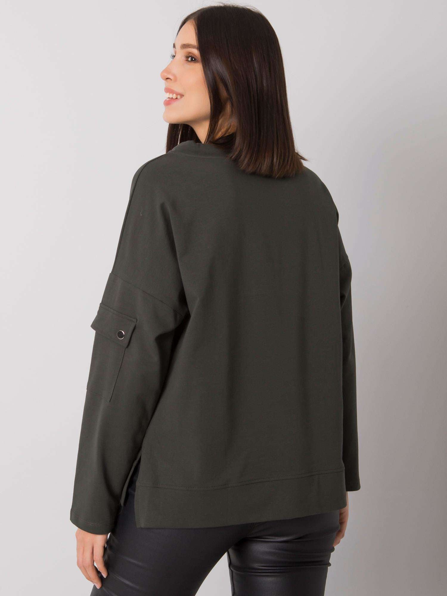 Ciemna khaki casualowa bluzka plus size