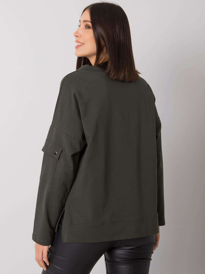 Ciemna khaki casualowa bluzka plus size