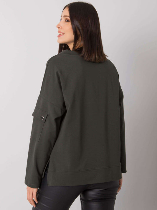 Ciemna khaki casualowa bluzka plus size
