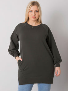 Ciemna khaki bawełniana bluza damska plus size