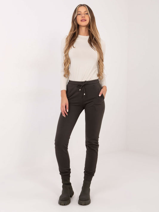 Spodnie dresowe basic ciemne khaki