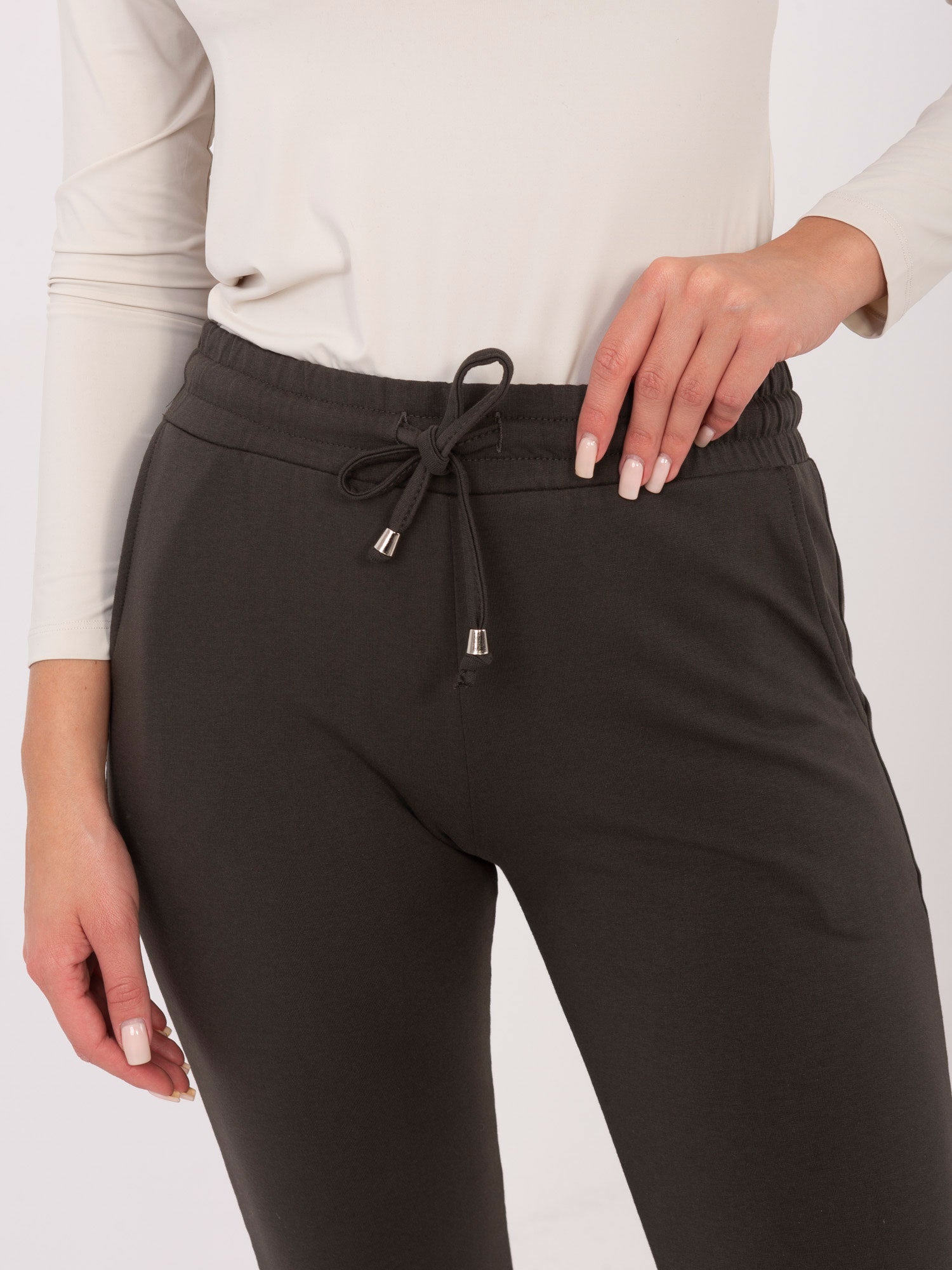 Spodnie dresowe basic ciemne khaki