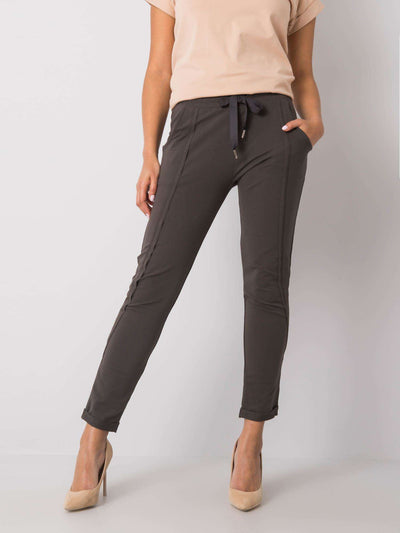 Ciemne khaki damskie spodnie dresowe