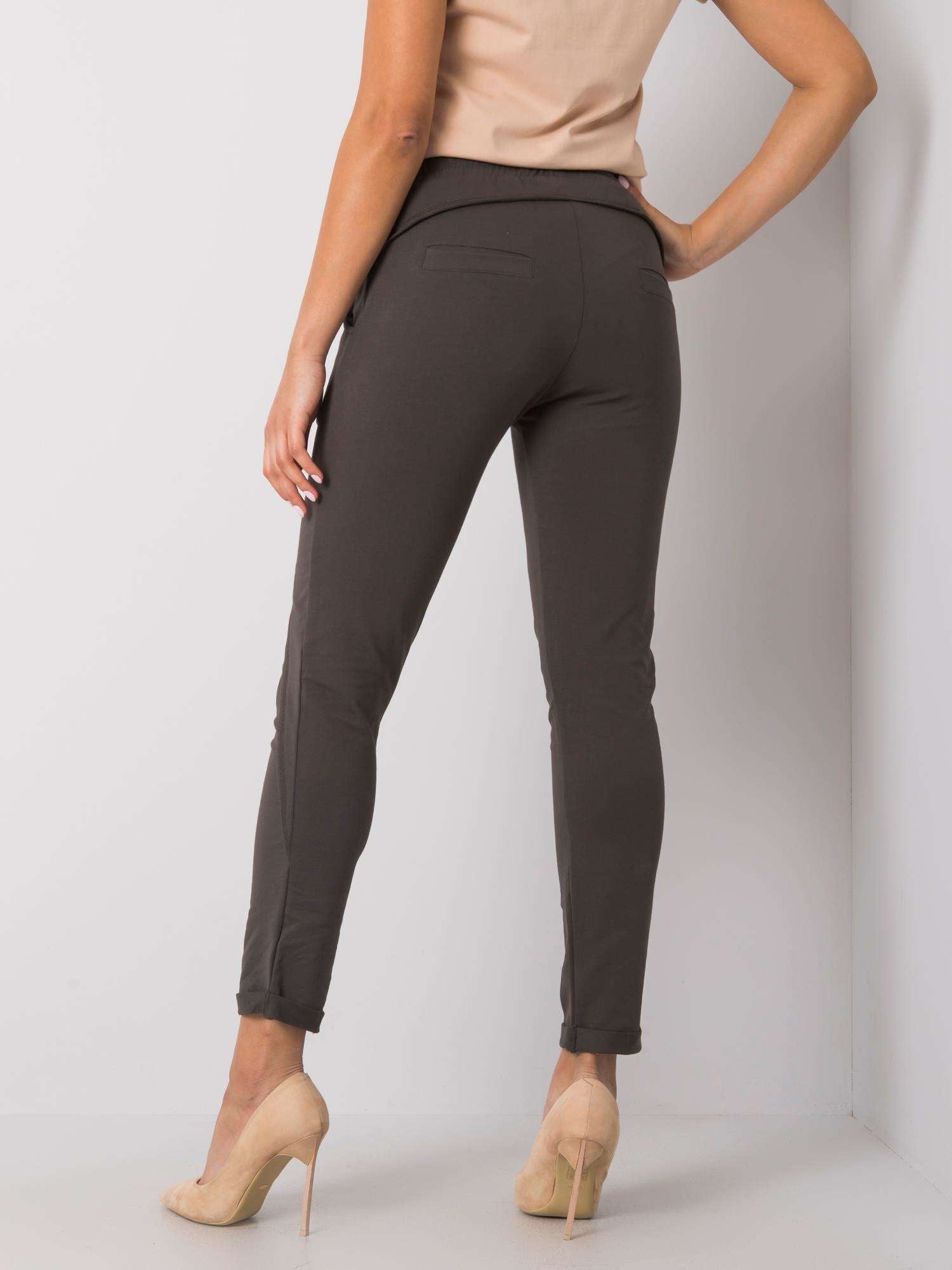 Ciemne khaki damskie spodnie dresowe