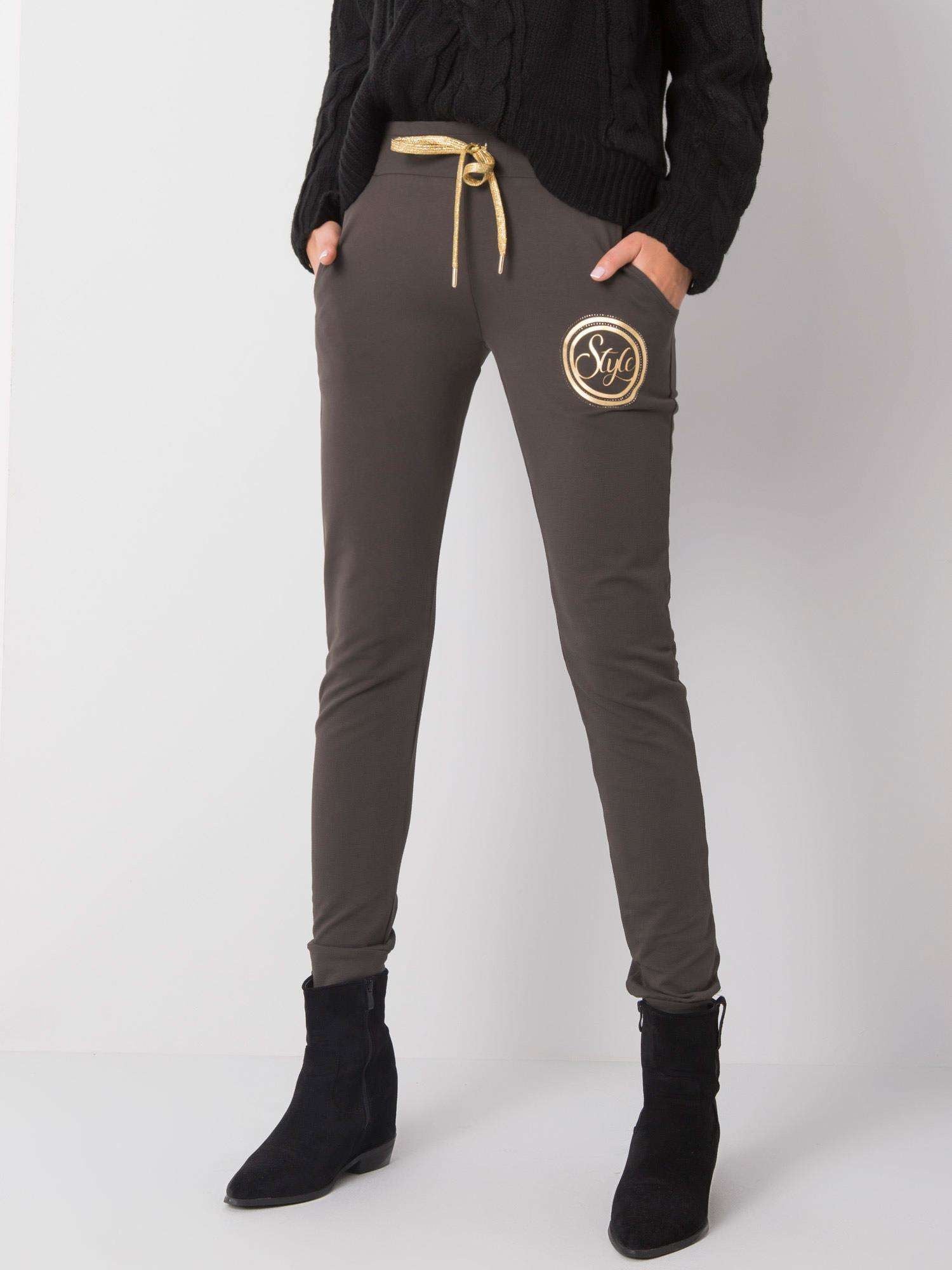 Ciemne khaki damskie dresy