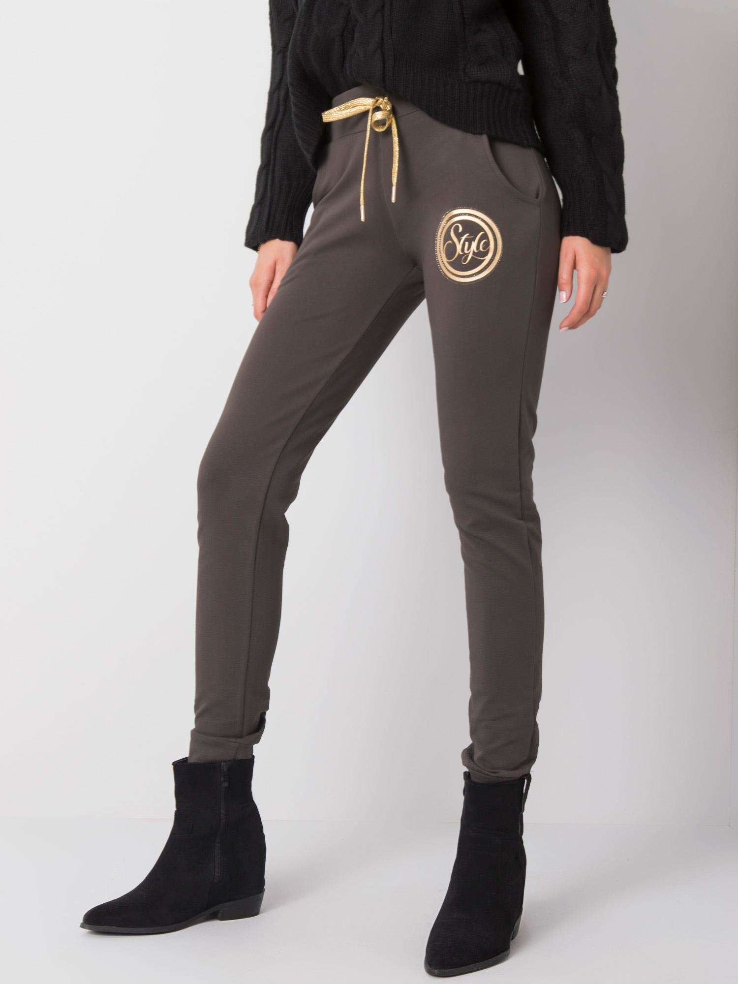 Ciemne khaki damskie dresy