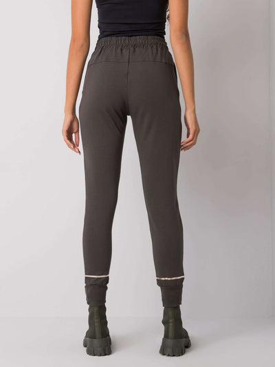 Ciemne khaki dresowe joggery damskie