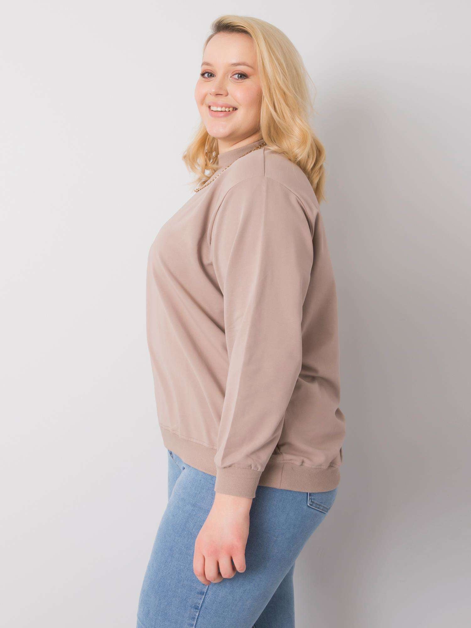 Ciemnobeżowa bluza plus size basic