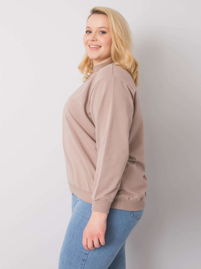 Ciemnobeżowa bluza plus size basic