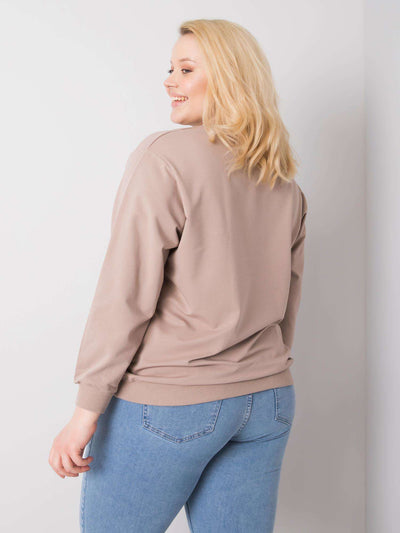 Ciemnobeżowa bluza plus size basic