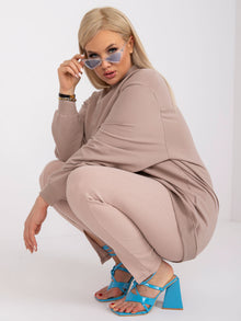 Ciemnobeżowa bluza plus size basic