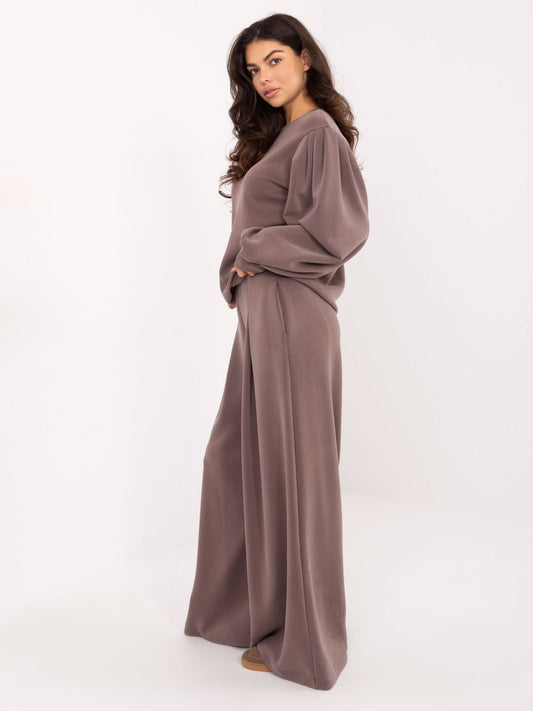 Ciemnobeżowa bluza oversize od kompletu