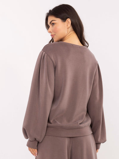 Ciemnobeżowa bluza oversize od kompletu