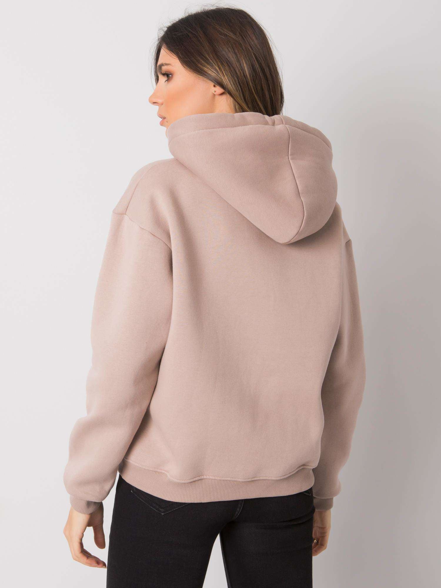 Ciemnobeżowa bluza kangurka basic