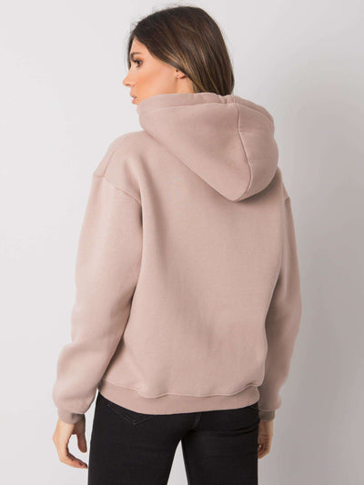 Ciemnobeżowa bluza kangurka basic