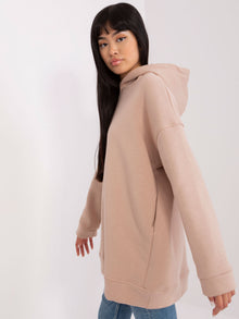 Ciemnobeżowa dresowa bluza basic oversize