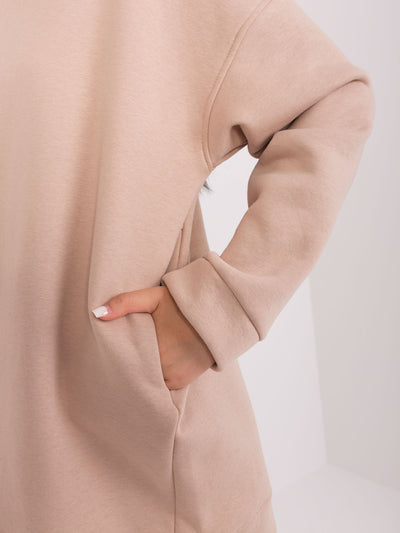 Ciemnobeżowa dresowa bluza basic oversize