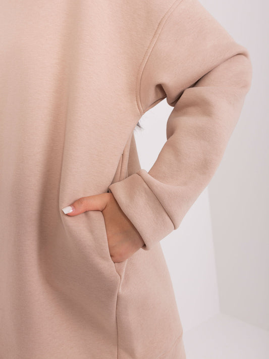 Ciemnobeżowa dresowa bluza basic oversize
