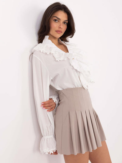 Ciemnobeżowa elegancka spódnica plisowana