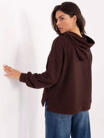 Ciemnobrązowa bluza oversize z napisem
