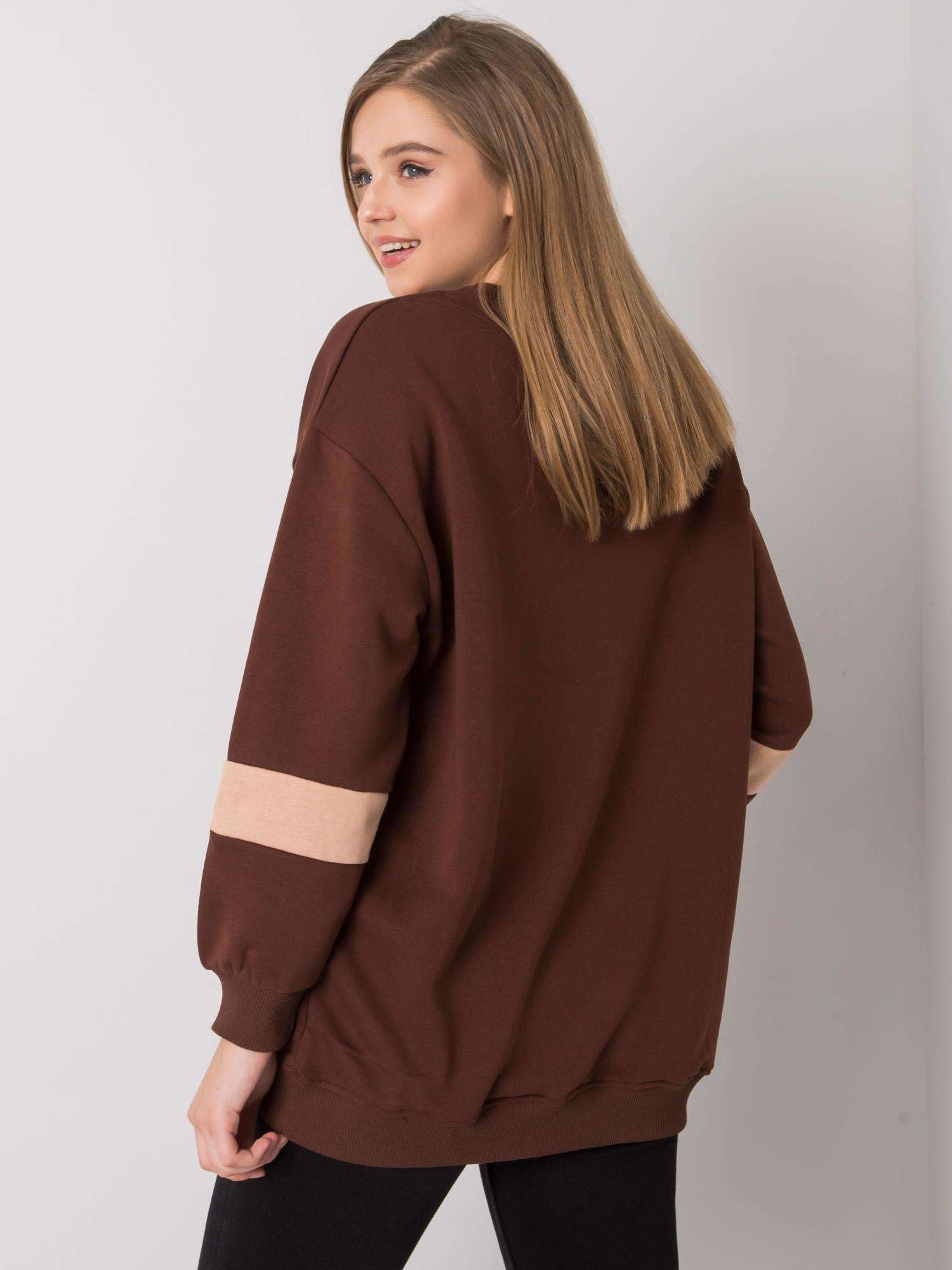Ciemnobrązowa bawełniana bluza oversize z nadrukiem