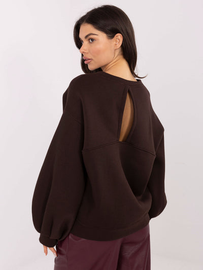 RUE PARIS Ciemnobrązowa bluza oversize z napisem