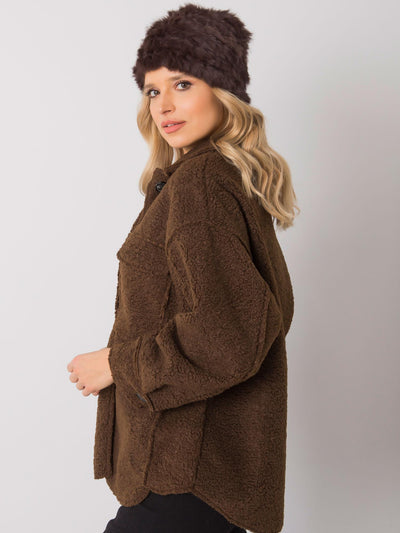 Futrzana czapka ciemnobrązowa