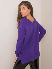 RUE PARIS Ciemnofioletowa bluza bawełniana