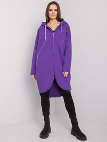 Ciemnofioletowa bluza basic na suwak
