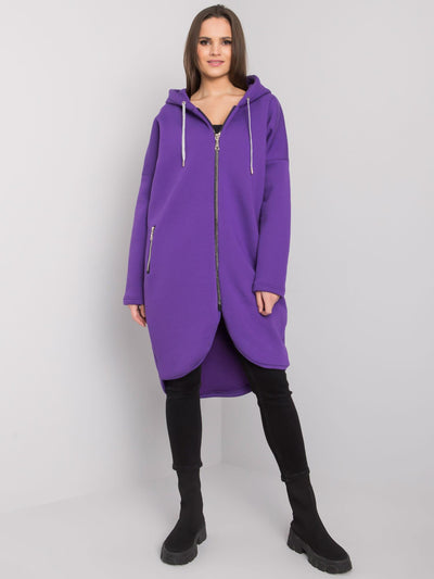 Ciemnofioletowa bluza basic na suwak