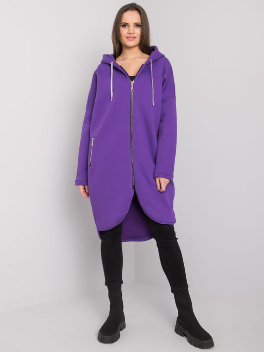 Ciemnofioletowa bluza basic na suwak
