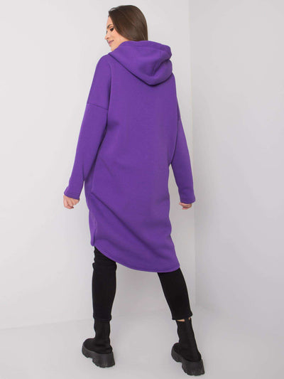Ciemnofioletowa bluza basic na suwak