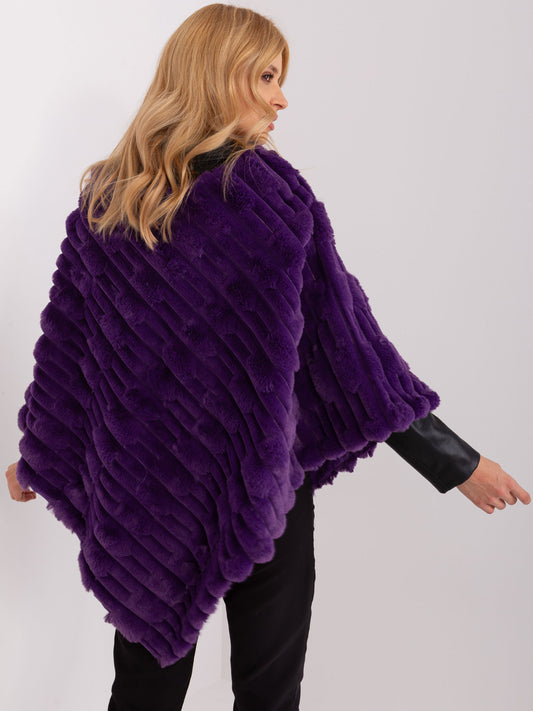 Ciemnofioletowe eleganckie poncho damskie