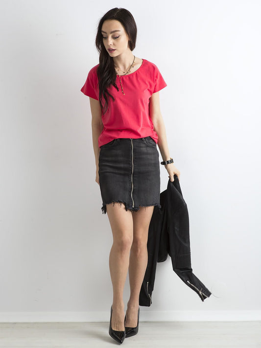 T-shirt basic ciemnokoralowy