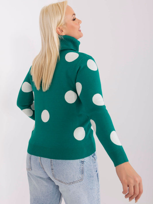 Ciemnomorski sweter plus size z długim rękawem